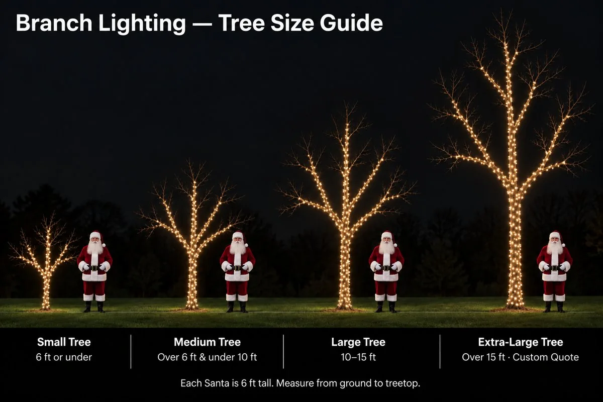 Seasonal tree branch lighting design example
