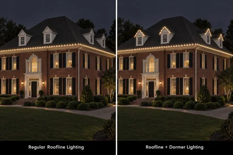 Dormer Lighting — illustrative holiday lighting design