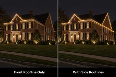 Side Rooflines — illustrative holiday lighting design