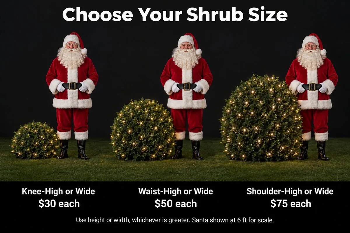 Shrub Lighting: Compare Knee-High, Waist-High, And Shoulder-High Coverage. Select The Quantity And Size That Match Your Landscaping.